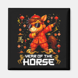 Íman Ano Do Cavalo Dabbing Cavalo Lunar Ano Novo Chinês