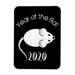 Íman Ano do mouse Rat 2020 com texto