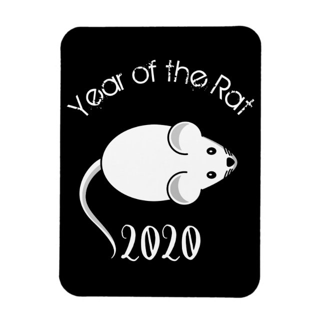 Íman Ano do mouse Rat 2020 com texto (Vertical)