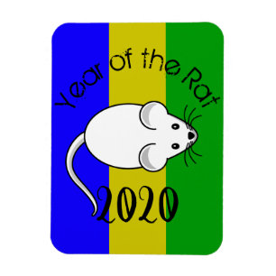 Íman Ano do Rat 2020 Mouse com Texto