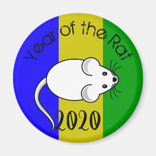 Íman Ano do Rat 2020 Mouse com Texto