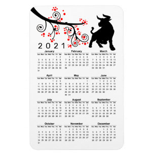 Íman Ano Novo Chinês do Calendário Anual do Blossom O