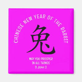 Íman Ano Novo Chinês Rosa Moderno do COELHO