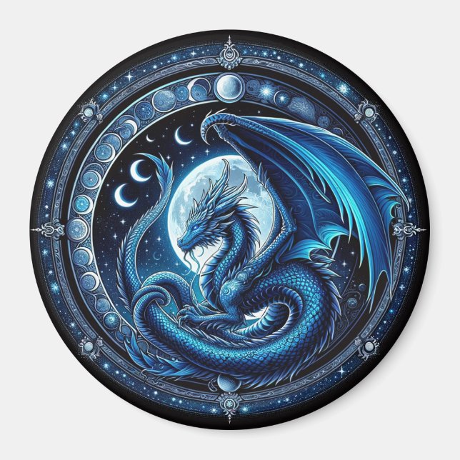 Íman Ano Novo Místico Chinês Lunar do Dragão 2024 (Frente)