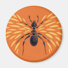 Íman Ant Art Insect Lover Fiery Orange Entomology