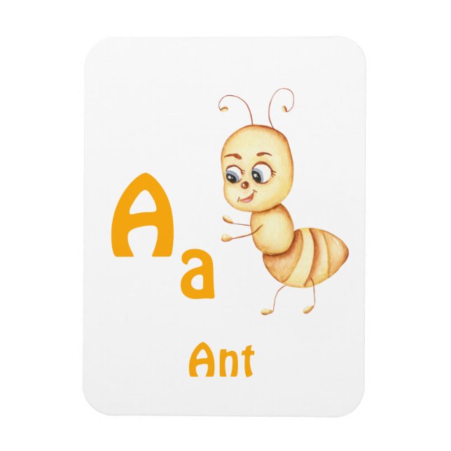 Íman Ant personalize ABC: Carta A - Adicione seu nome (Vertical)