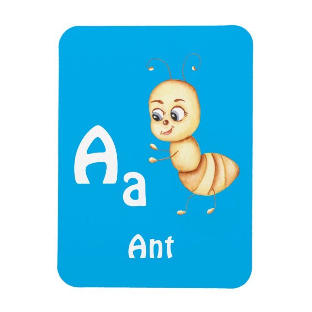 Íman Ant personalize ABC: Carta A - Adicione seu nome (Vertical)