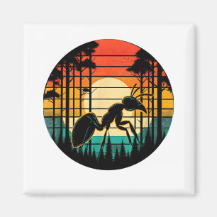 Íman Ant Retro Sunset Vintage Colorful Ant Insetos Amor