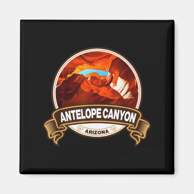 Íman Antelope Canyon Arizona Landmark Badge Vintage  (Frente)