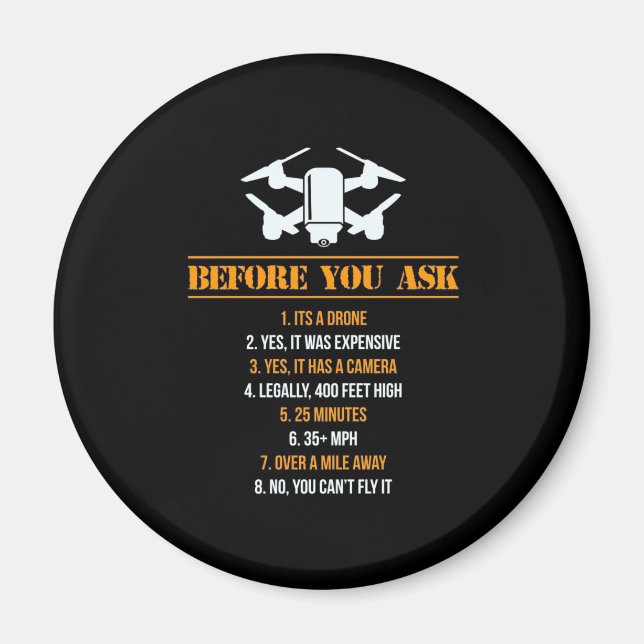 Íman Antes De Perguntar Piloto De Drone (Frente)