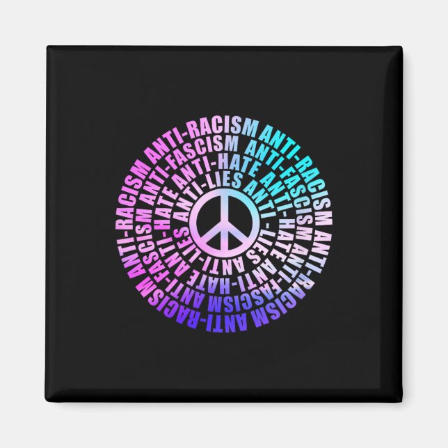 Íman Anti-Trump Racismo Fascismo Mentira Ódio Resiste V (Frente)