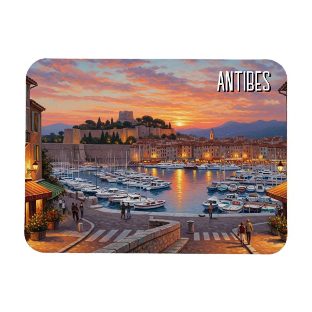 Íman Antibes France Harbor Viagem (Horizontal)