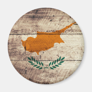 Íman Antiga bandeira de Wooden Cyprus