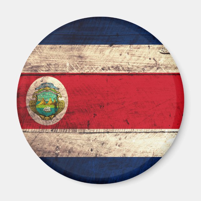 Íman Antiga bandeira do Wooden Costa Rica (Frente)
