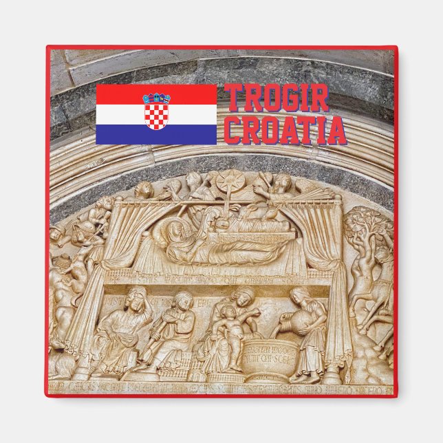 Íman Antiga cidade de Trogir na Croácia, viagem (Frente)