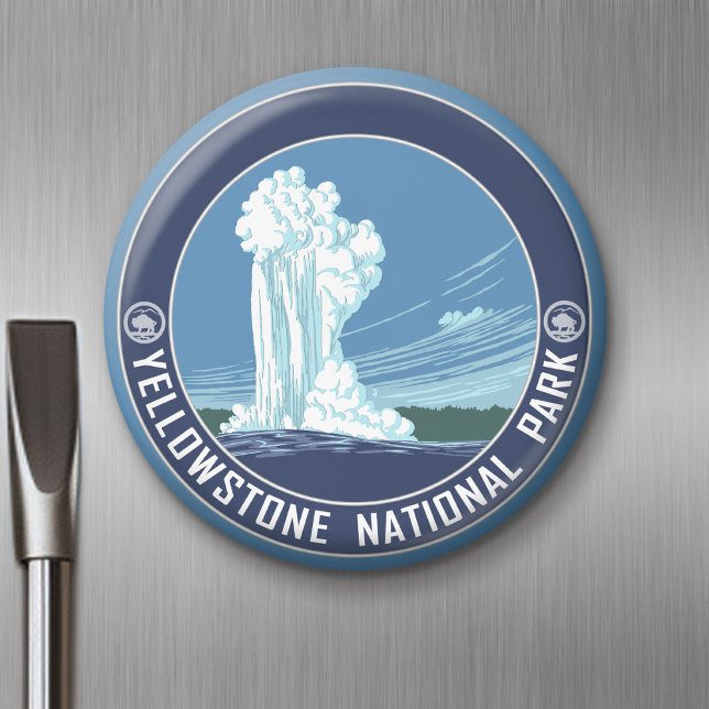 Íman Antiga fé - Parque Nacional de Yellowstone (Custom Magnet)