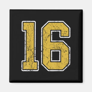 Íman Antigo Dourado Black White Srts Número 16 Jersey U