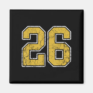 Íman Antigo Dourado Black White Srts Número 26 Jersey U