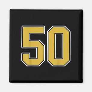 Íman Antigo Dourado Black White Srts Número 50 Jersey U