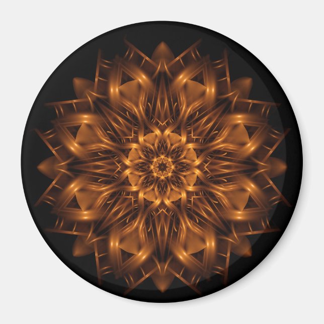 Íman Antigo Medalhão de Cobre Dourado (Frente)