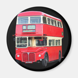 Íman Antigo ônibus de Londres vermelho de cerca de 1950
