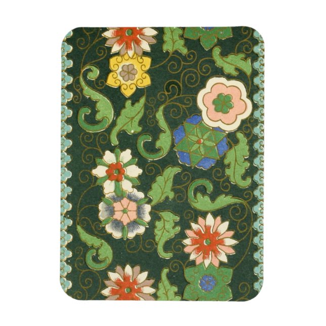 Íman Antigo Padrão Chinês de Cloisonné: Jade Verde (Vertical)