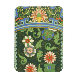 Íman Antigo Padrão Chinês de Cloisonné: Jade Verde