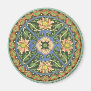 Íman Antigo Padrão Chinês de Cloisonné: Jade Verde