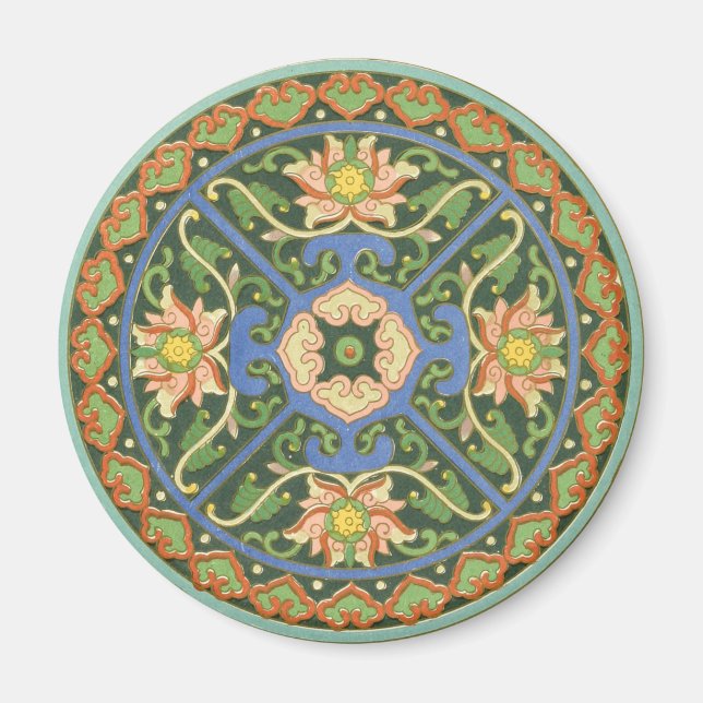 Íman Antigo Padrão Chinês de Cloisonné: Jade Verde (Frente)