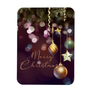 Íman Antique Ruby Merry Christmas Photo Magnet