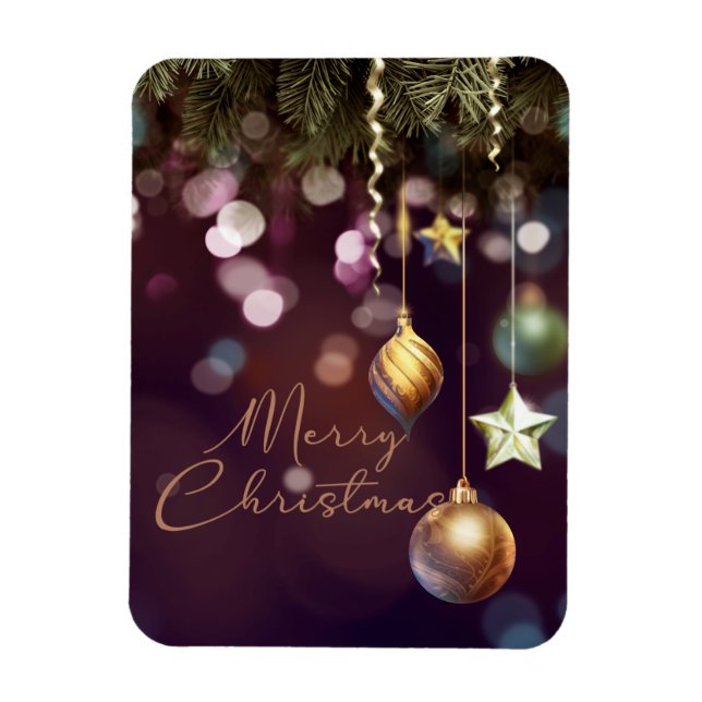 Íman Antique Ruby Merry Christmas Photo Magnet (Vertical)