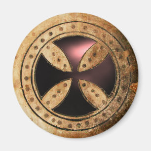 Íman ANTIQUE TEMPLAR CROSS Black Onyx Gem