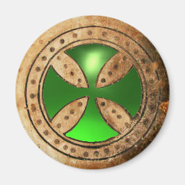 Íman ANTIQUE TEMPLAR CRUZA Gem Emerald Verde