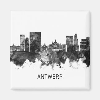 Íman Antwerp Belgium Skyline BW