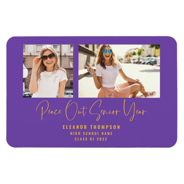 Íman Anunciação de Graduação Peace Out 2 Photo 2022 Pur (Horizontal)