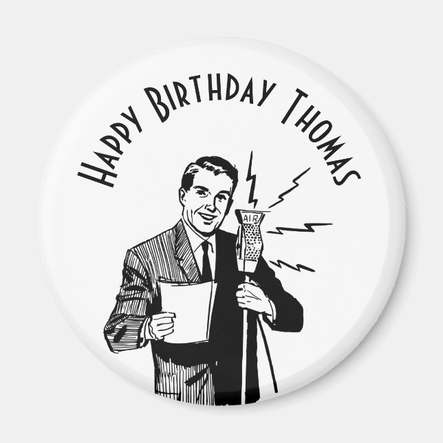 Íman Anunciante da Rádio Vintage Birthday (Frente)