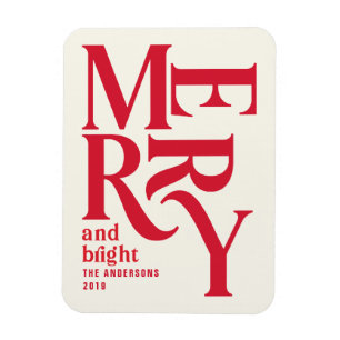 Íman Anúncio colorido da feliz vermelha de Natal