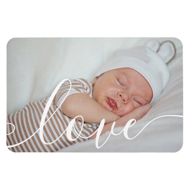 Íman Anúncio de Amor do Seu Bebê em Letra de Forma (Horizontal)