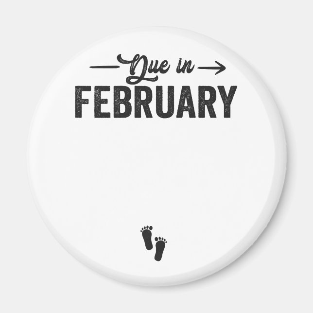 Íman Anúncio de Bebê para Fevereiro Presente de Gravide (Frente)