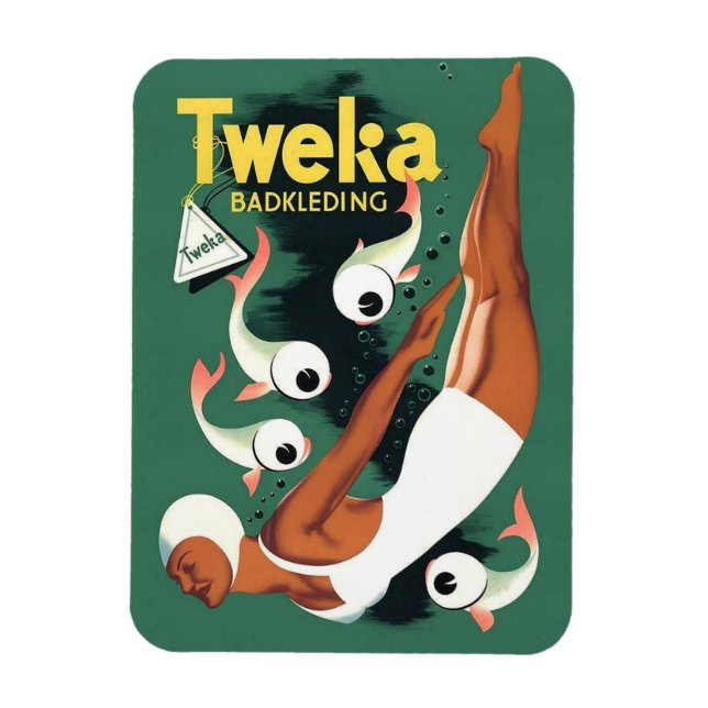 Íman Anúncio de biquíni Tweka de 1950 (Vertical)