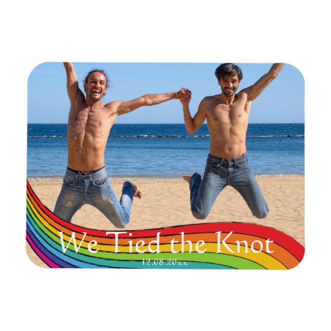 Íman Anúncio de Casamento de Foto do Mesmo Gênero no Ar (Horizontal)