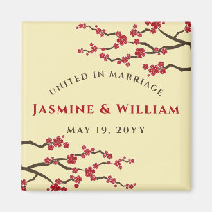 Íman Anúncio de Casamento Floral de Cherry Blossoms Sa