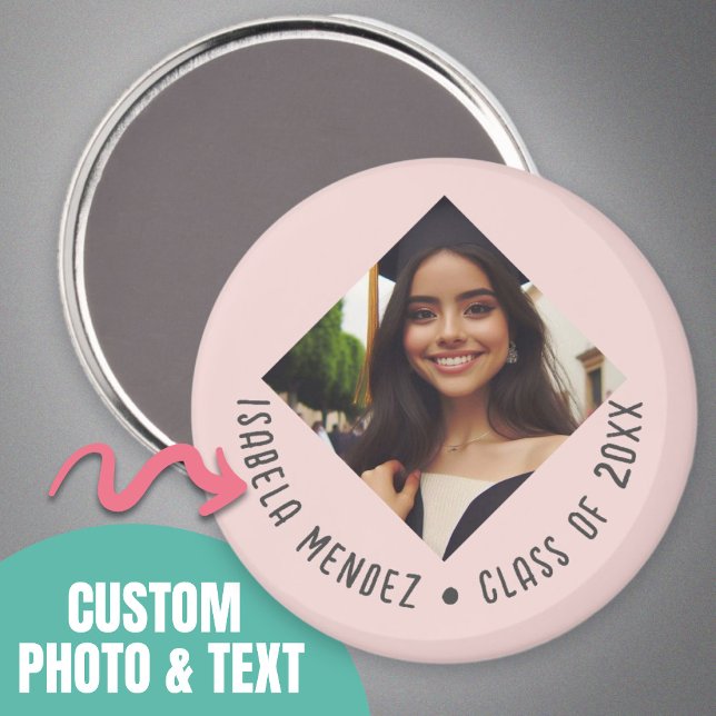 Íman Anúncio de foto de formatura personalizado (Custom Graduation Photo Announcement Magnet.)