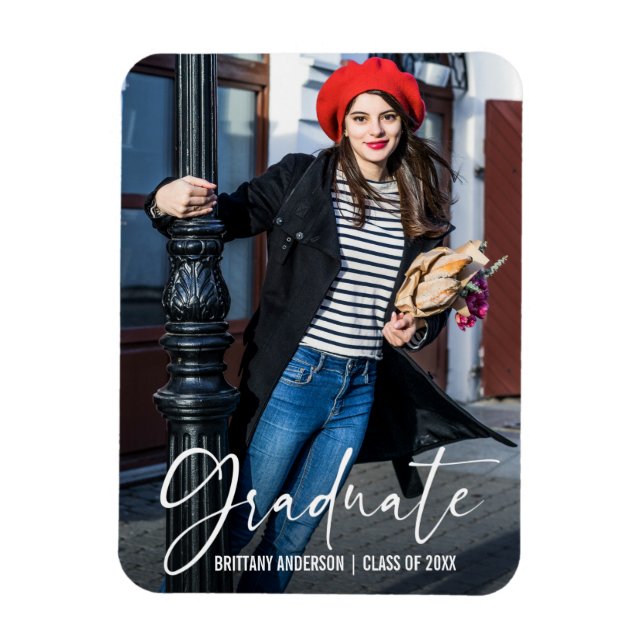 Íman Anúncio de Foto de Graduação de Caneta de Tinta Ca (Vertical)