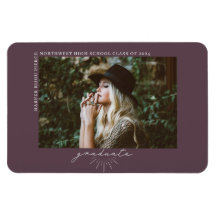 Anúncio de Foto de Graduação em Púrpura de Arte de