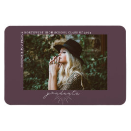 Íman Anúncio de Foto de Graduação em Púrpura de Arte de