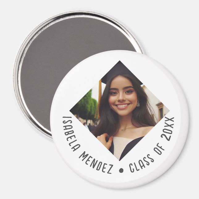 Íman Anúncio de Foto de Graduação Personalizada (Front/Back)