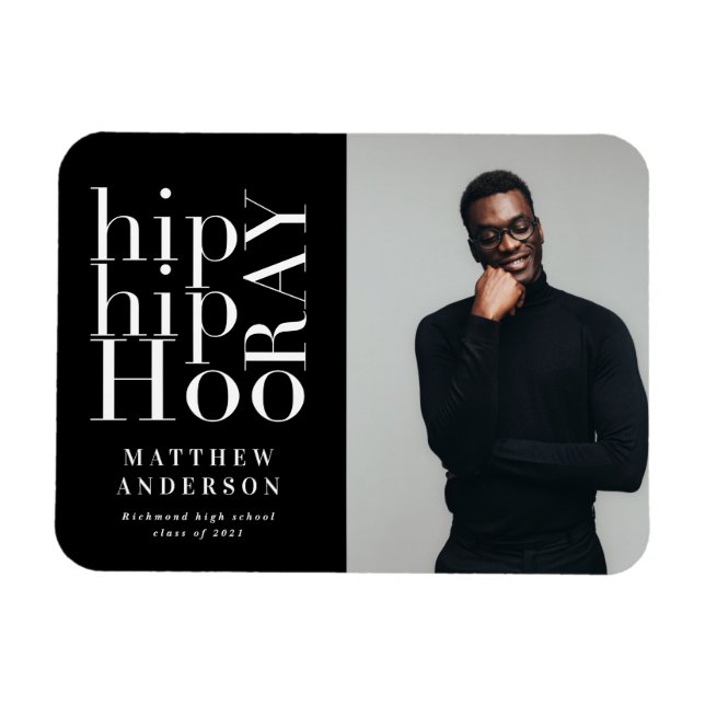 Íman Anúncio de graduação da foto da Hip Hip Horay (Horizontal)