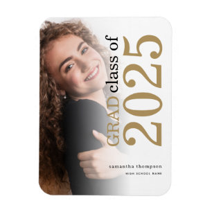 Íman Anúncio de Graduação de Foto Dourada de Formand