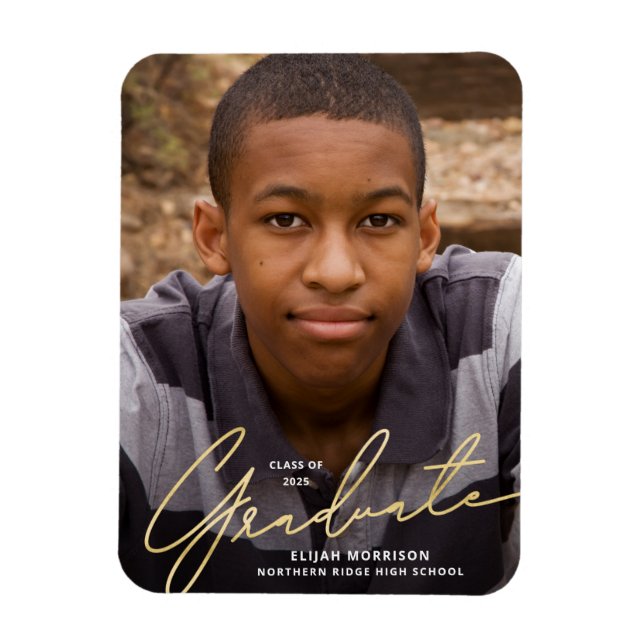 Íman Anúncio de Graduação de Foto por Sobreposição de S (Vertical)